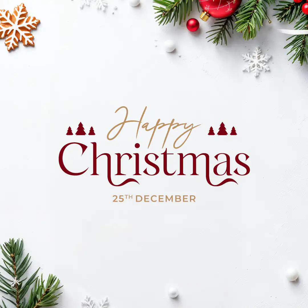 Elegant Christmas Typography PSD Template Gold Script and Maroon Serif Text Overlay